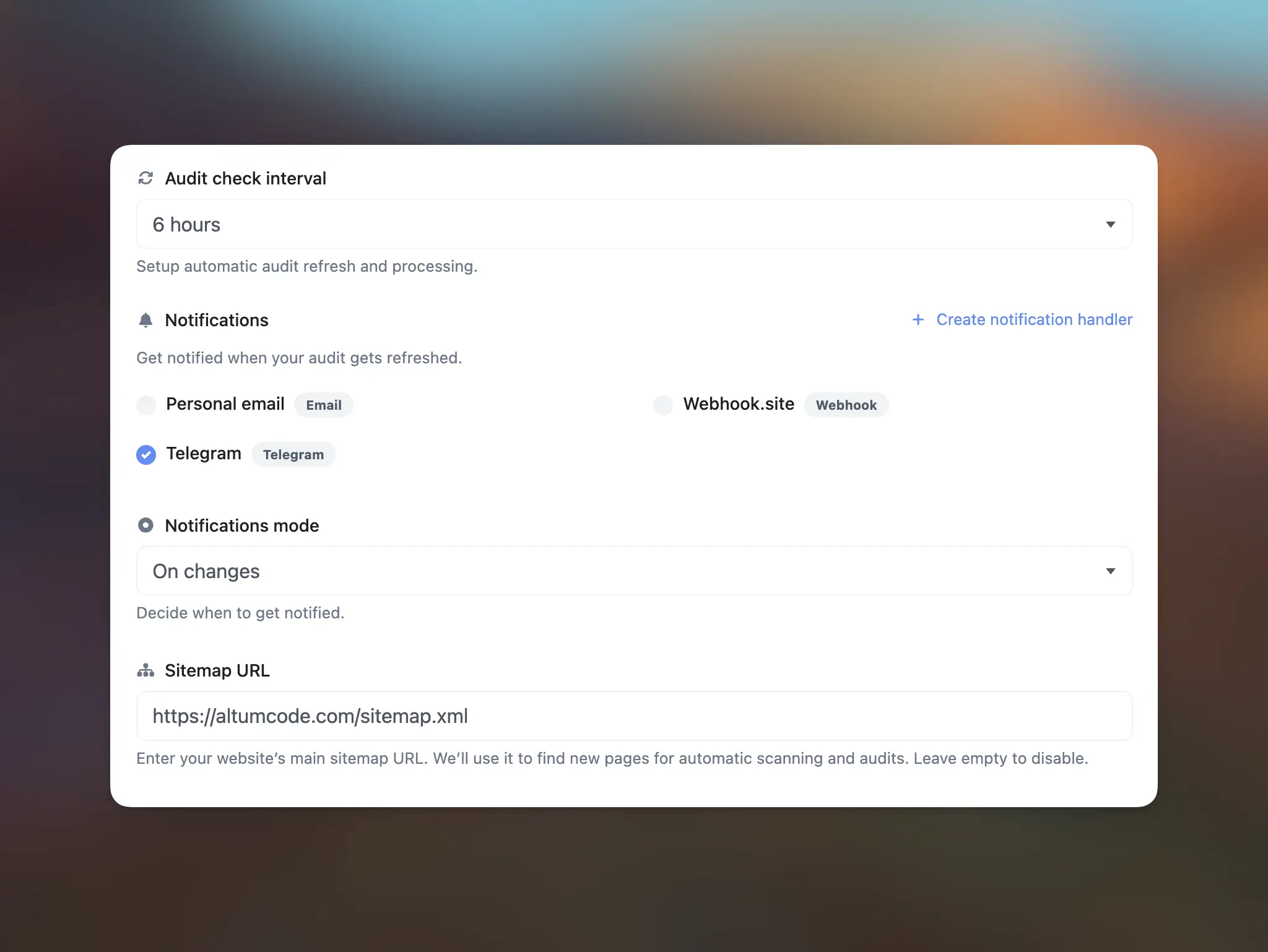 66audit automated email report preview with the audit score, issues, and next refresh